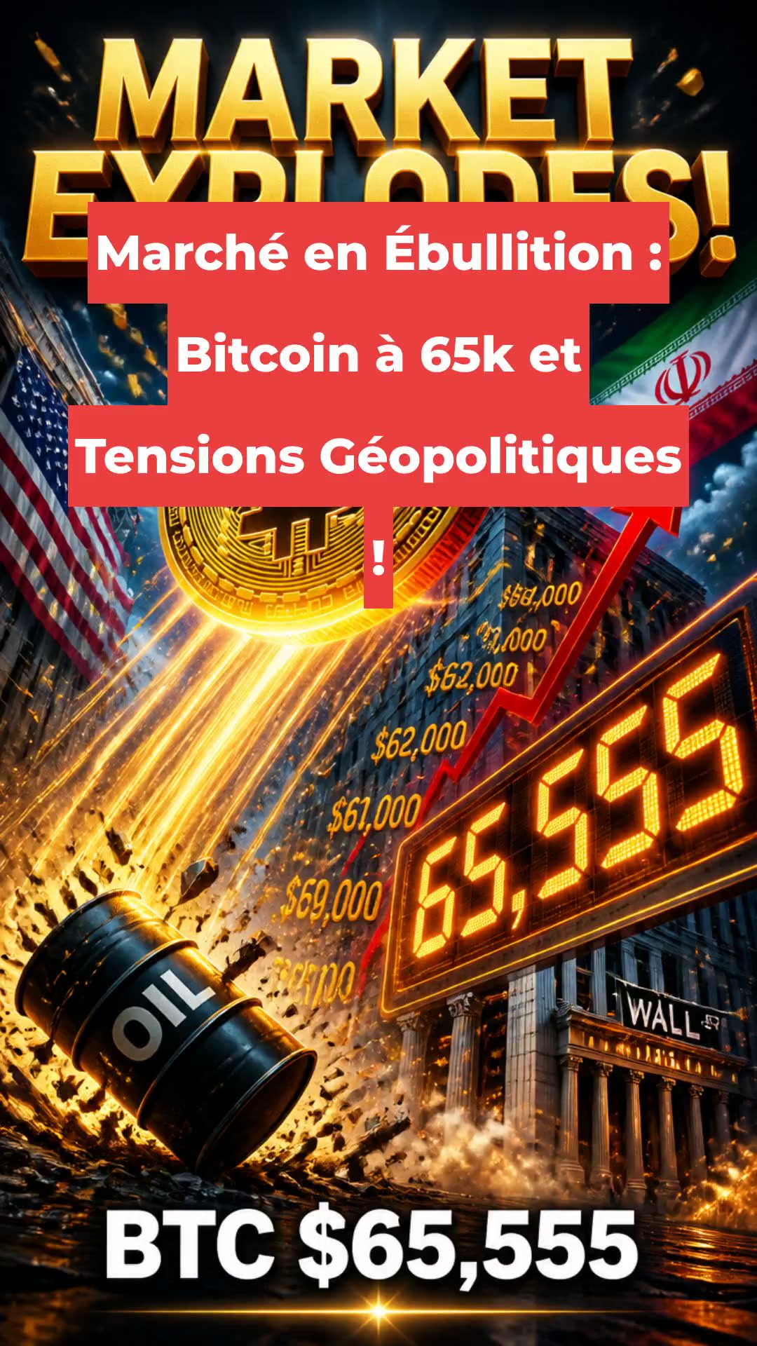 Marché en Ébullition : Bitcoin à 65k et Tensions Géopolitiques !