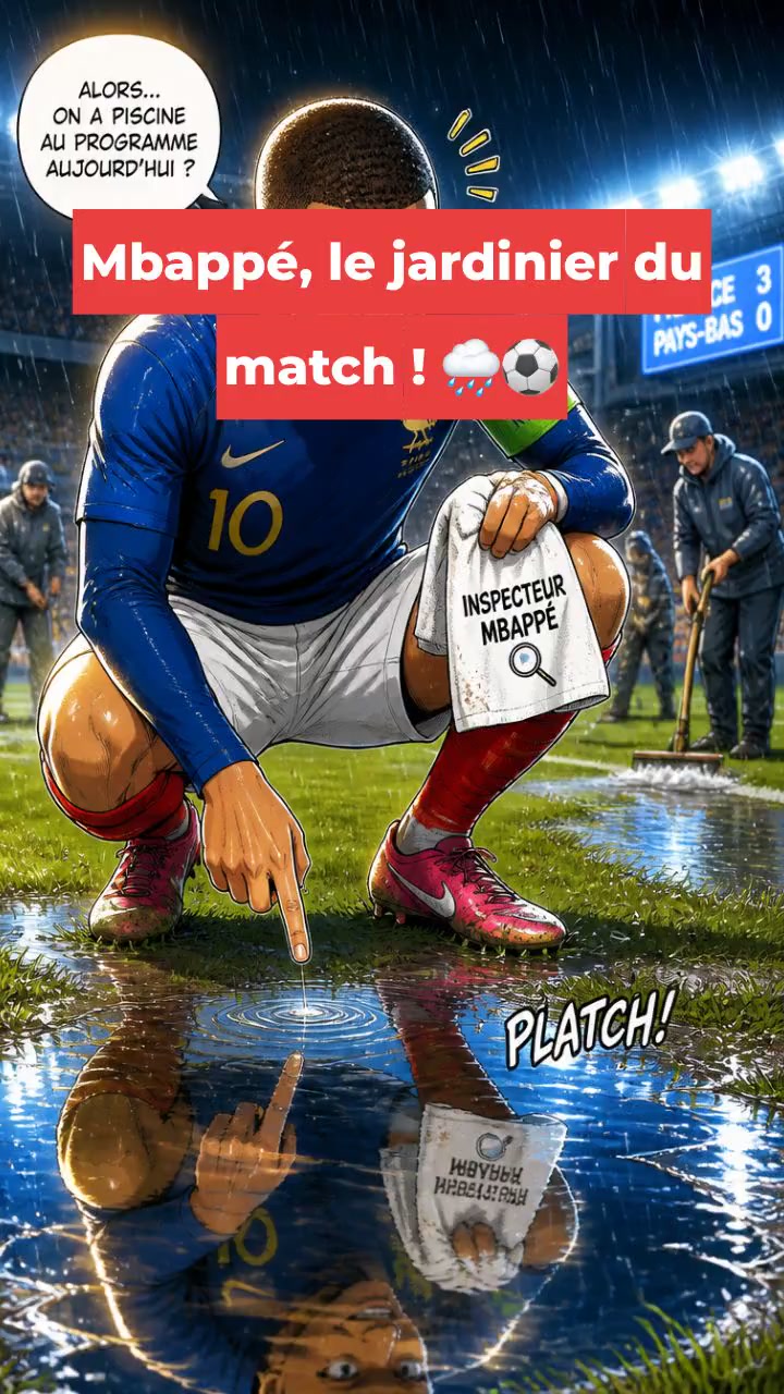 Mbappé, le jardinier du match ! 🌧️⚽