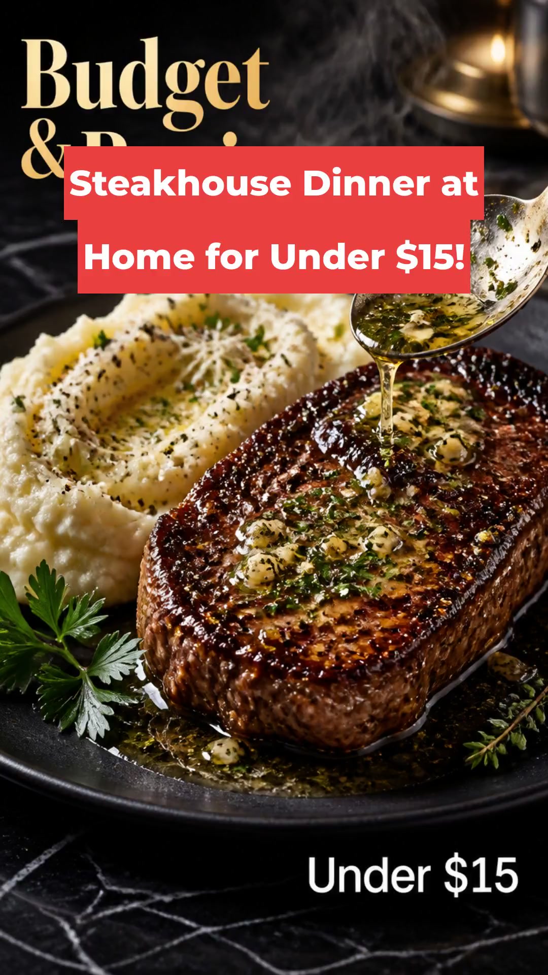 Steakhouse Dinner at Home for Under $15!