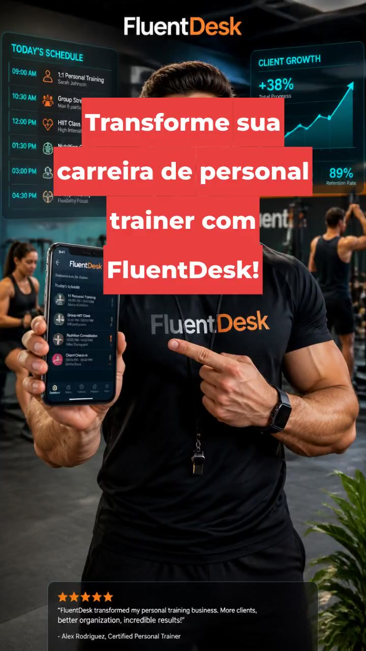 Transforme sua carreira de personal trainer com FluentDesk!