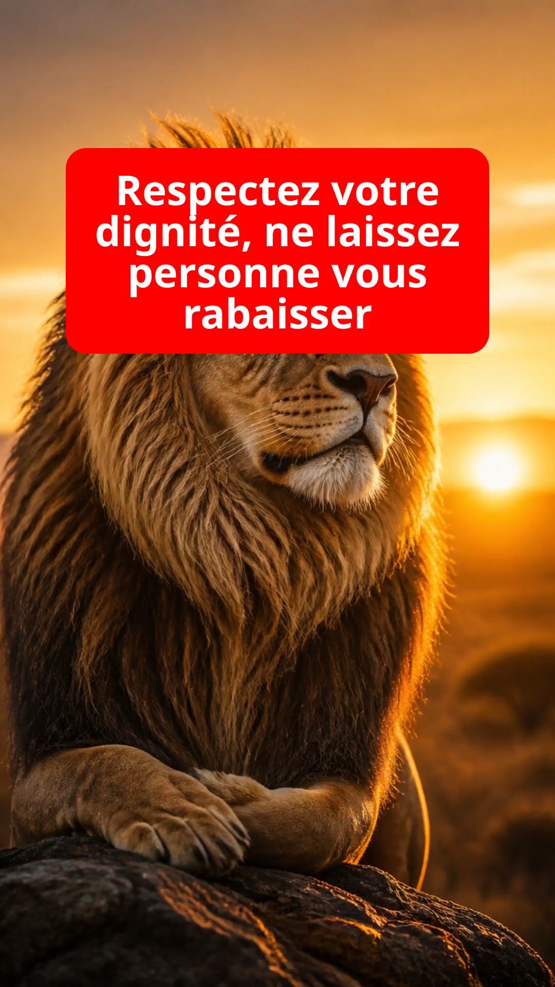 Respectez votre dignité, ne laissez personne vous rabaisser