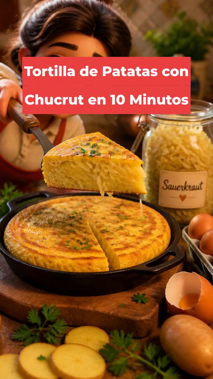 Tortilla de Patatas con Chucrut en 10 Minutos