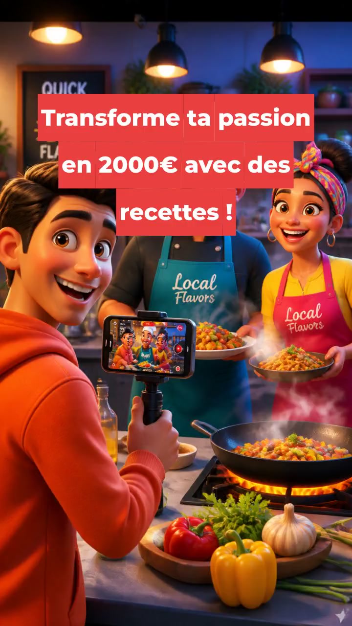 Transforme ta passion en 2000€ avec des recettes !