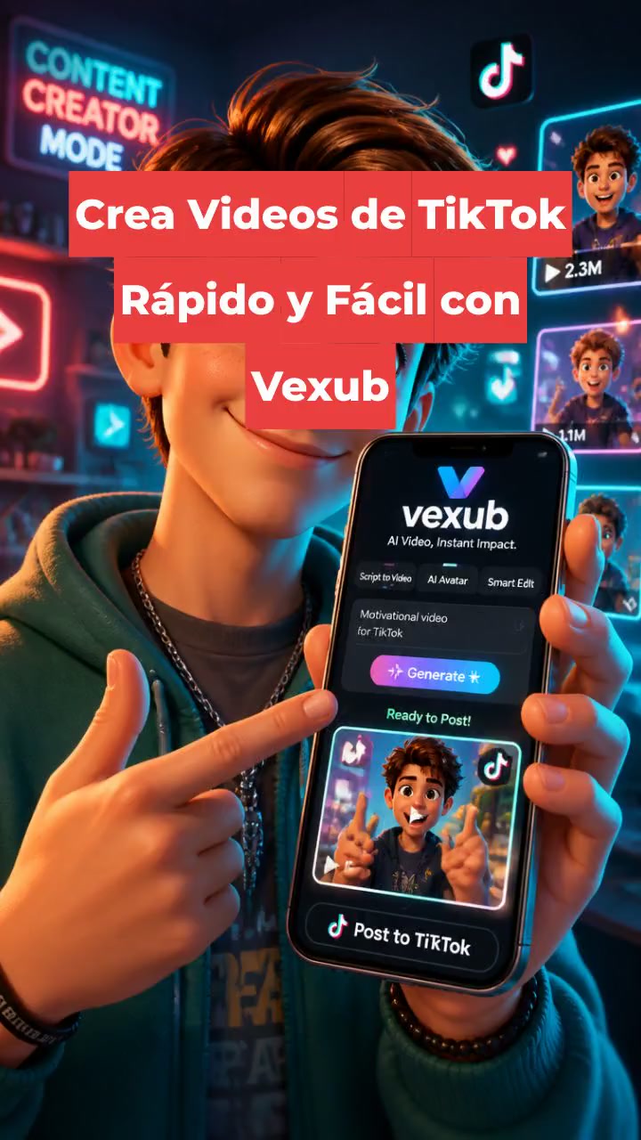 Crea Videos de TikTok Rápido y Fácil con Vexub