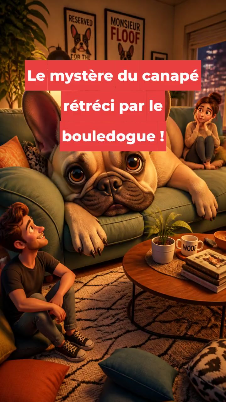 Le mystère du canapé rétréci par le bouledogue !