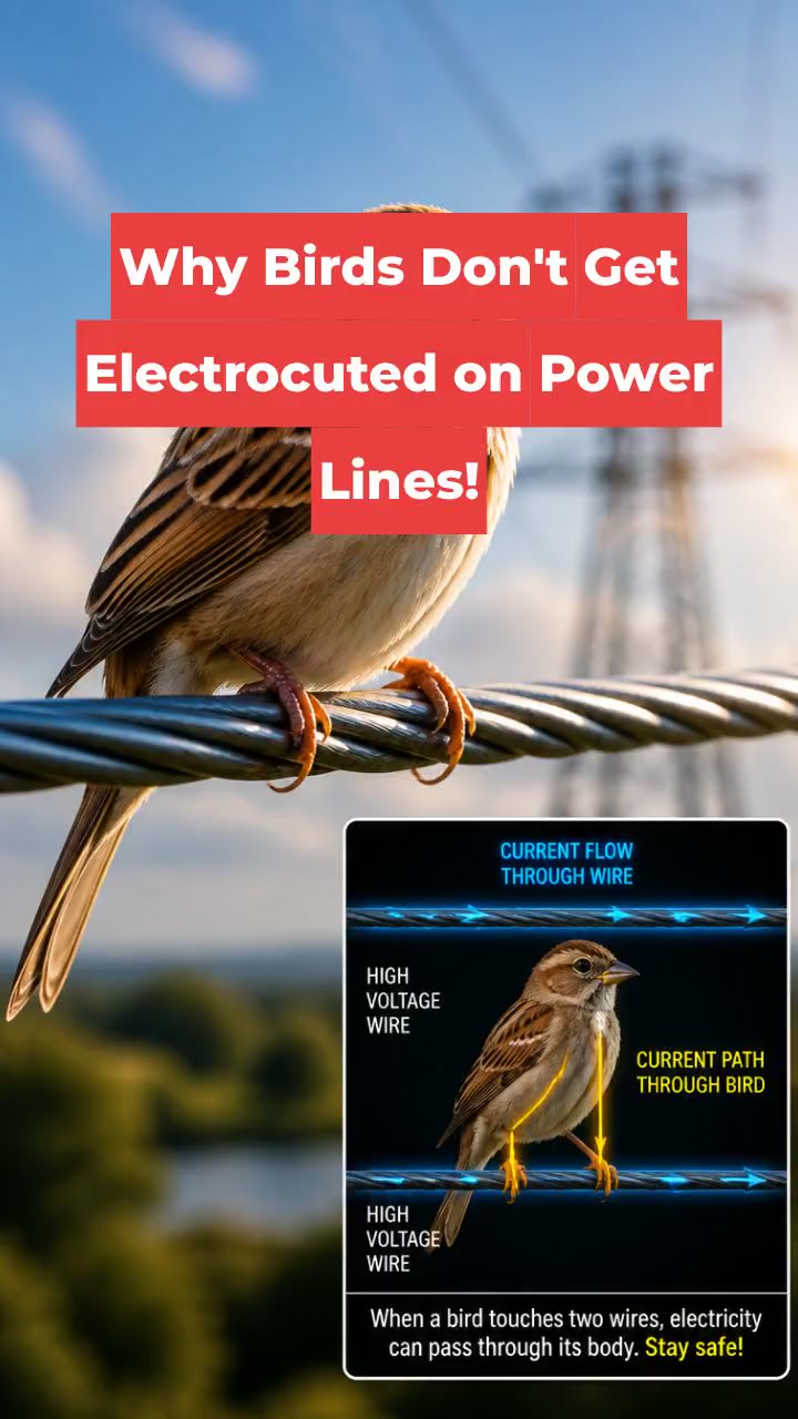 Why Birds Don't Get Electrocuted on Power Lines!