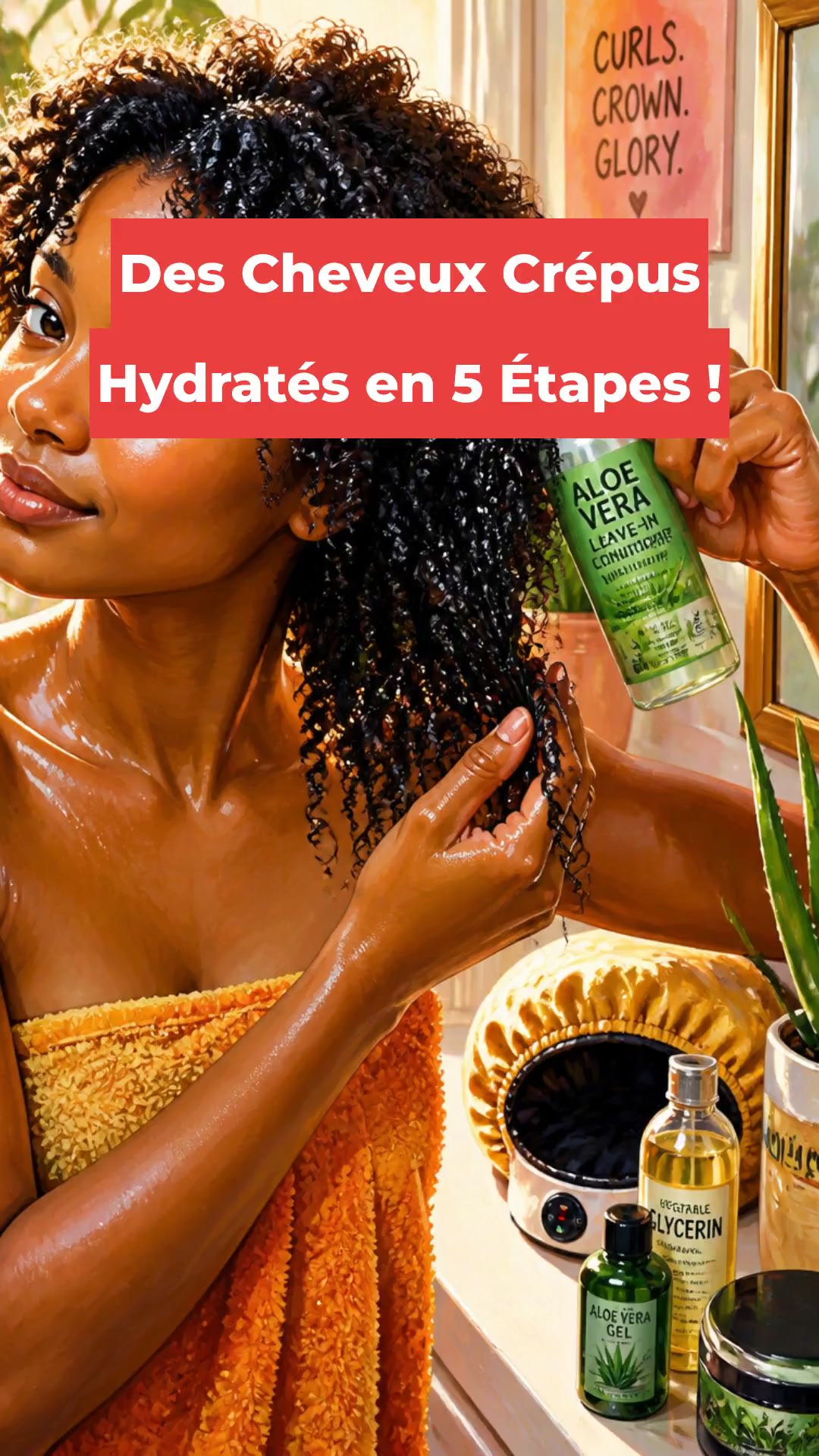 Des Cheveux Crépus Hydratés en 5 Étapes !