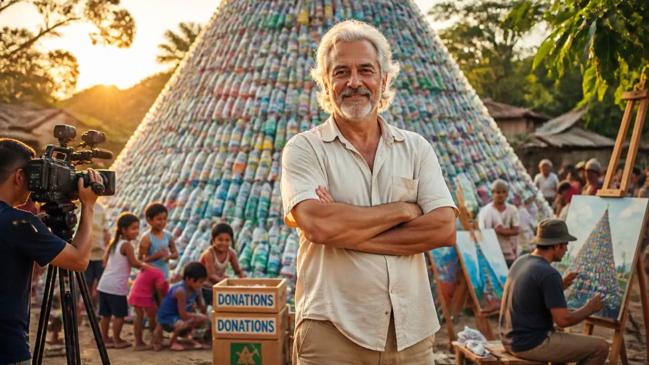 Une pyramide en bouteilles : l'incroyable projet d'un homme!