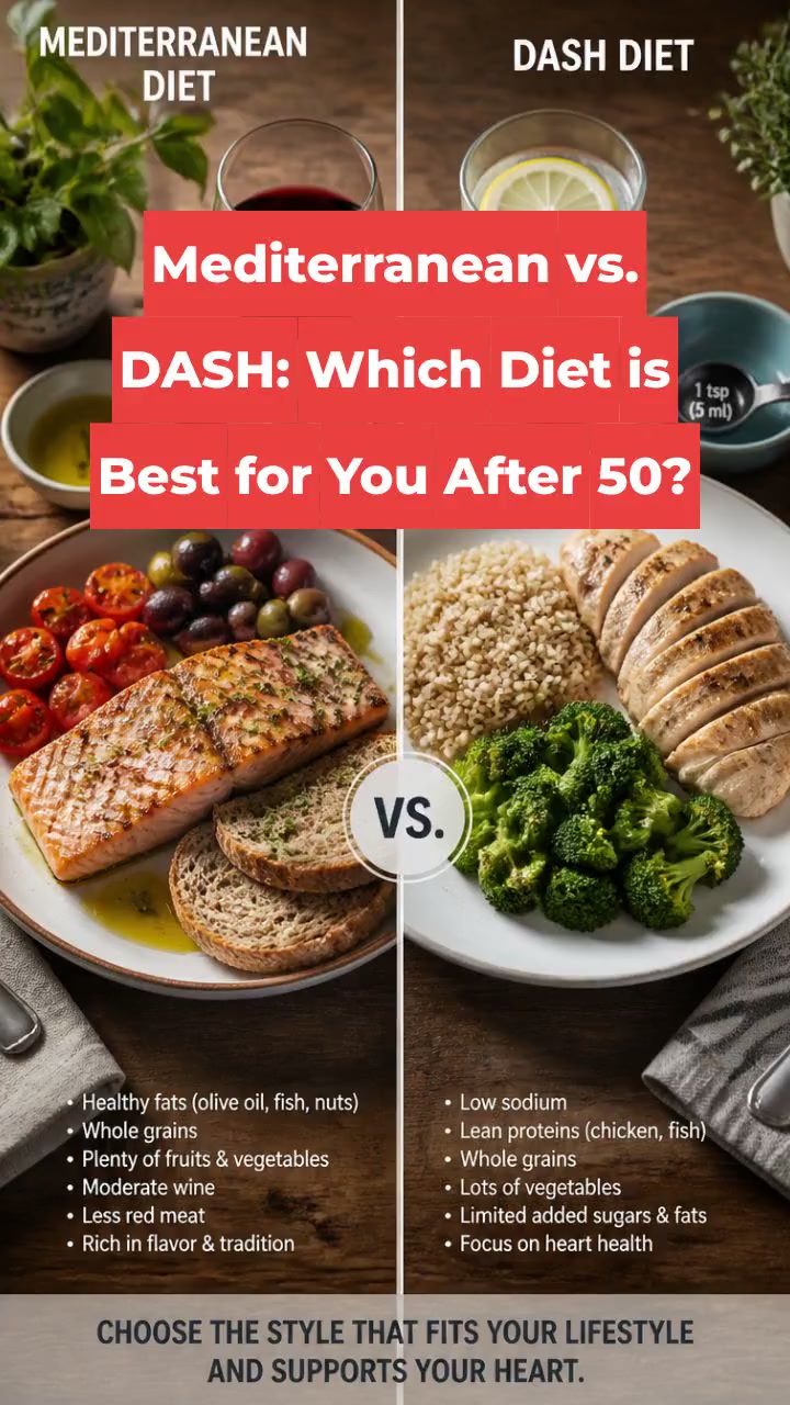 Mediterranean vs. DASH: Which Diet is Best for You After 50?