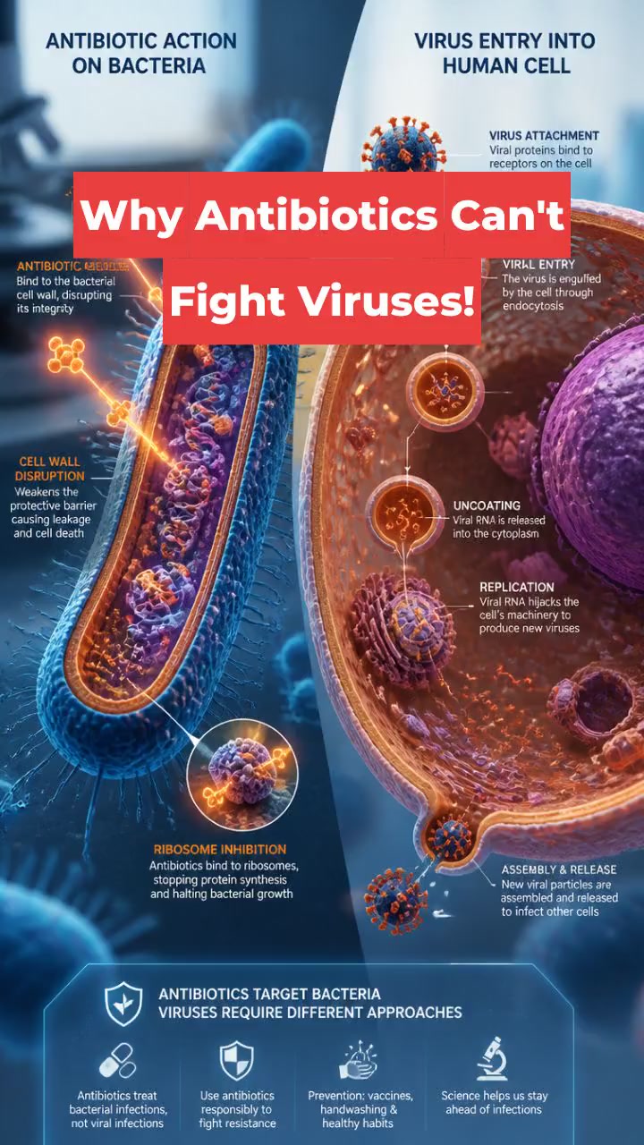 Why Antibiotics Can't Fight Viruses!