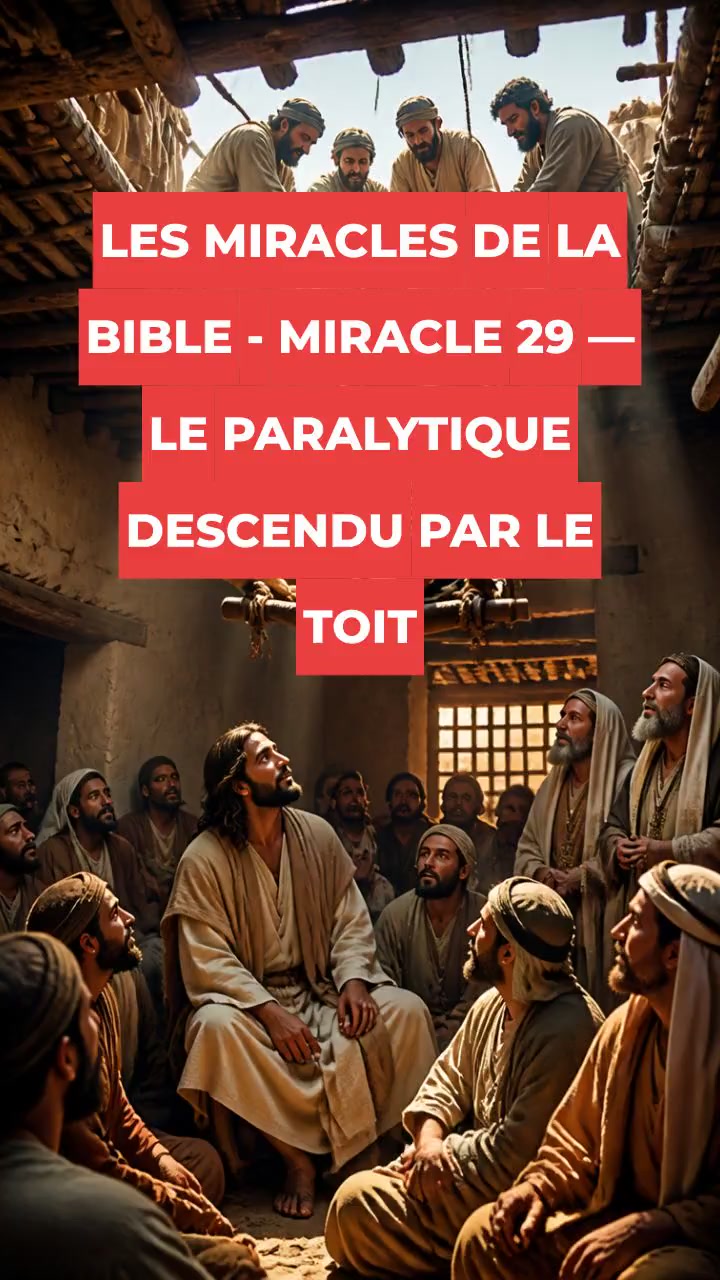 LES MIRACLES DE LA BIBLE - MIRACLE 29 — LE PARALYTIQUE DESCENDU PAR LE TOIT