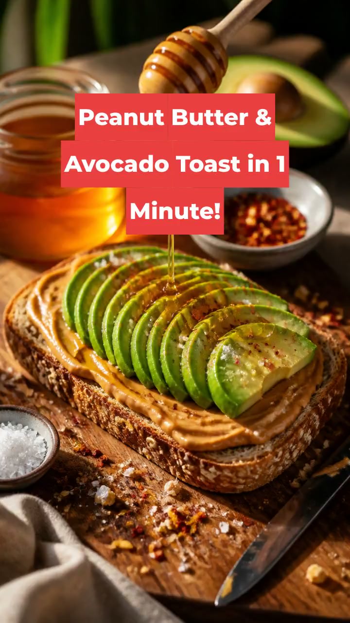 Peanut Butter & Avocado Toast in 1 Minute!