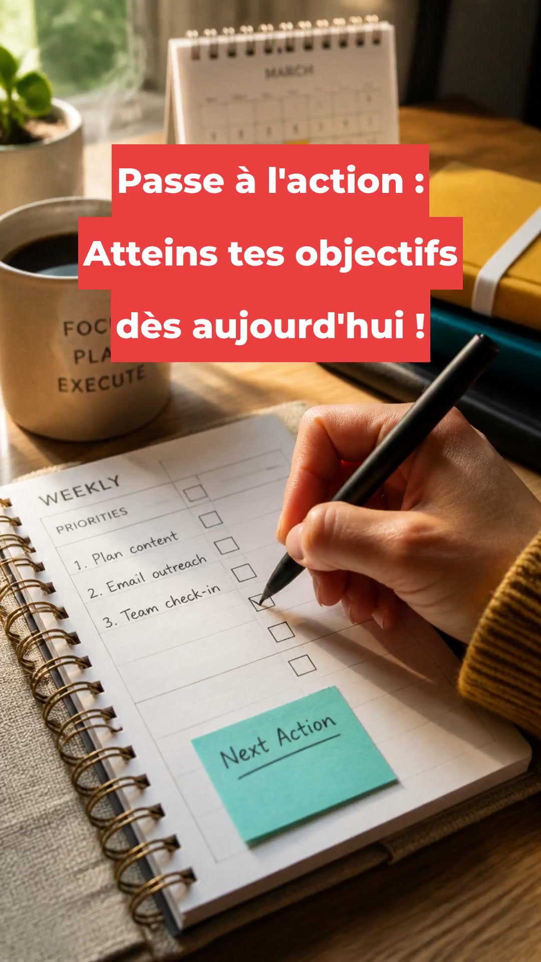 Passe à l'action : Atteins tes objectifs dès aujourd'hui !
