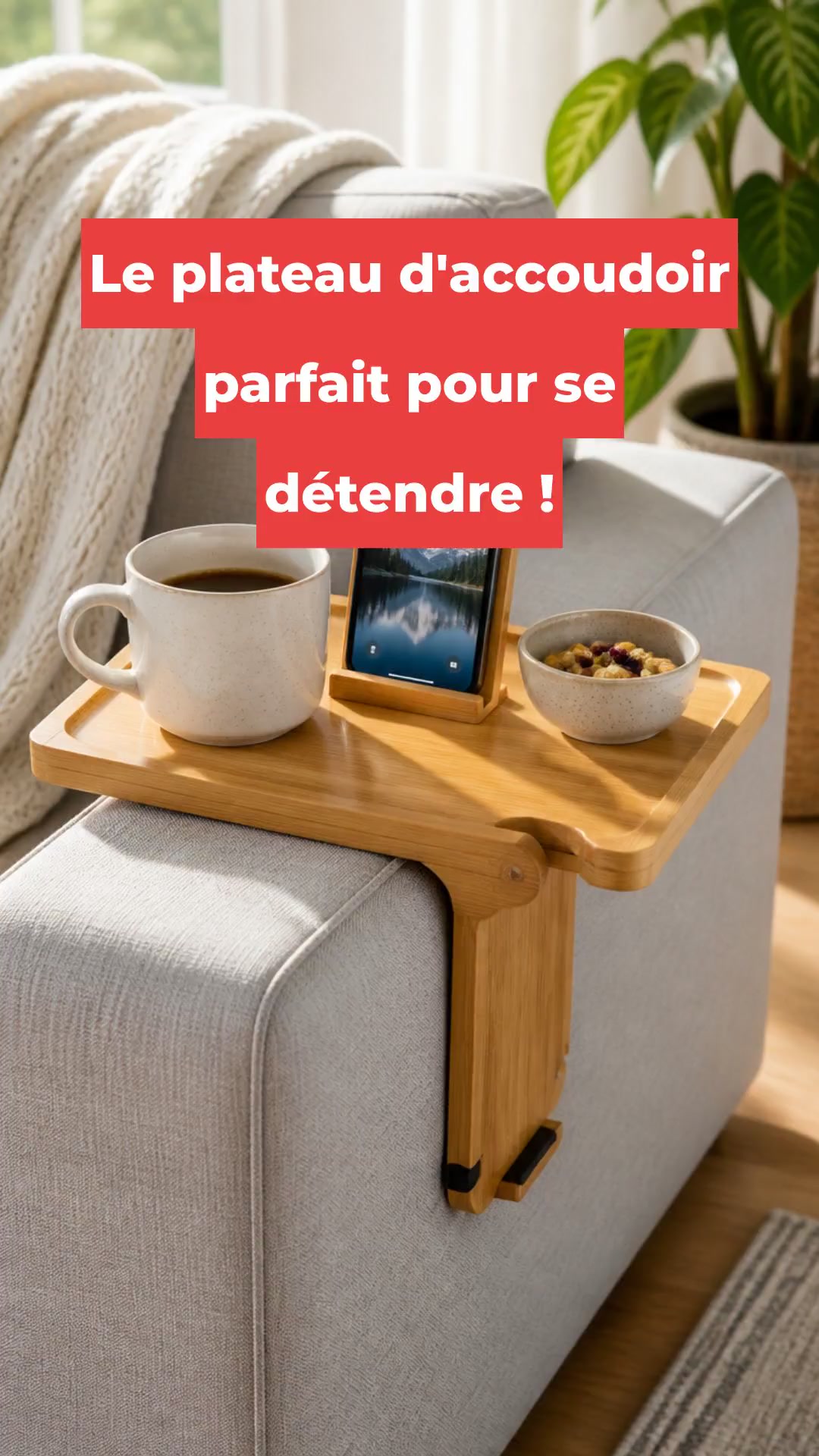 Le plateau d'accoudoir parfait pour se détendre !