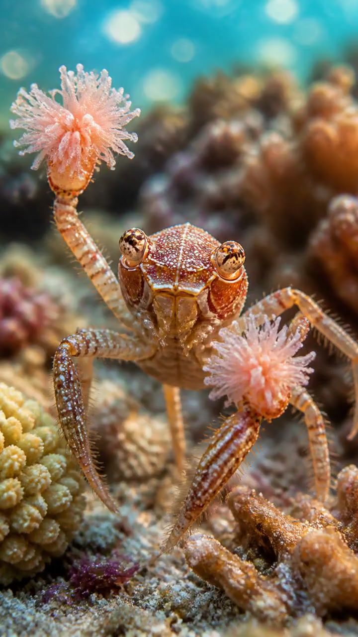 This Crab carries Living Boxing Gloves!