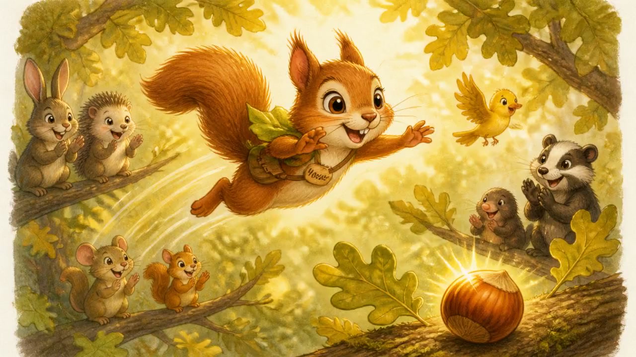 Noisette : Le petit écureuil qui a osé sauter !