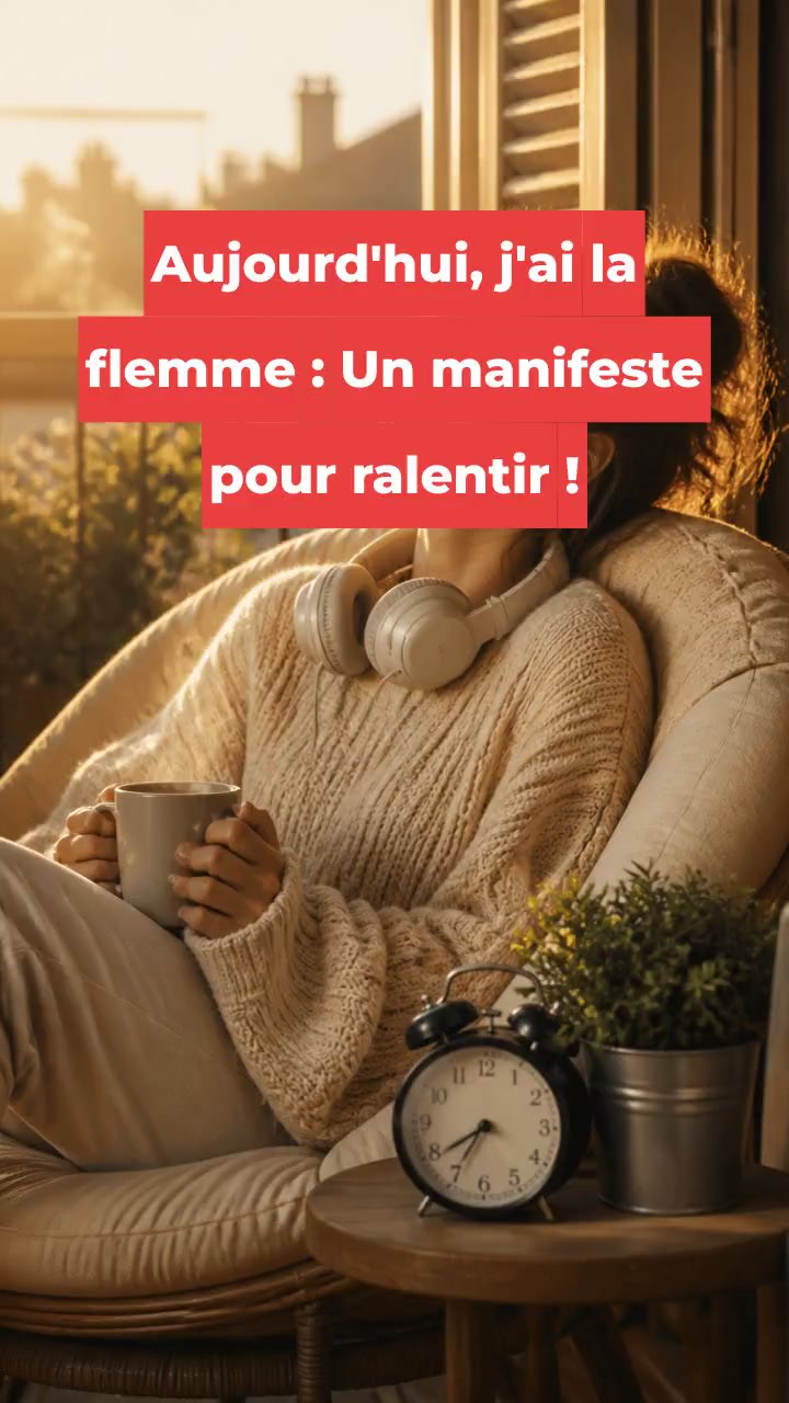 Aujourd'hui, j'ai la flemme : Un manifeste pour ralentir !