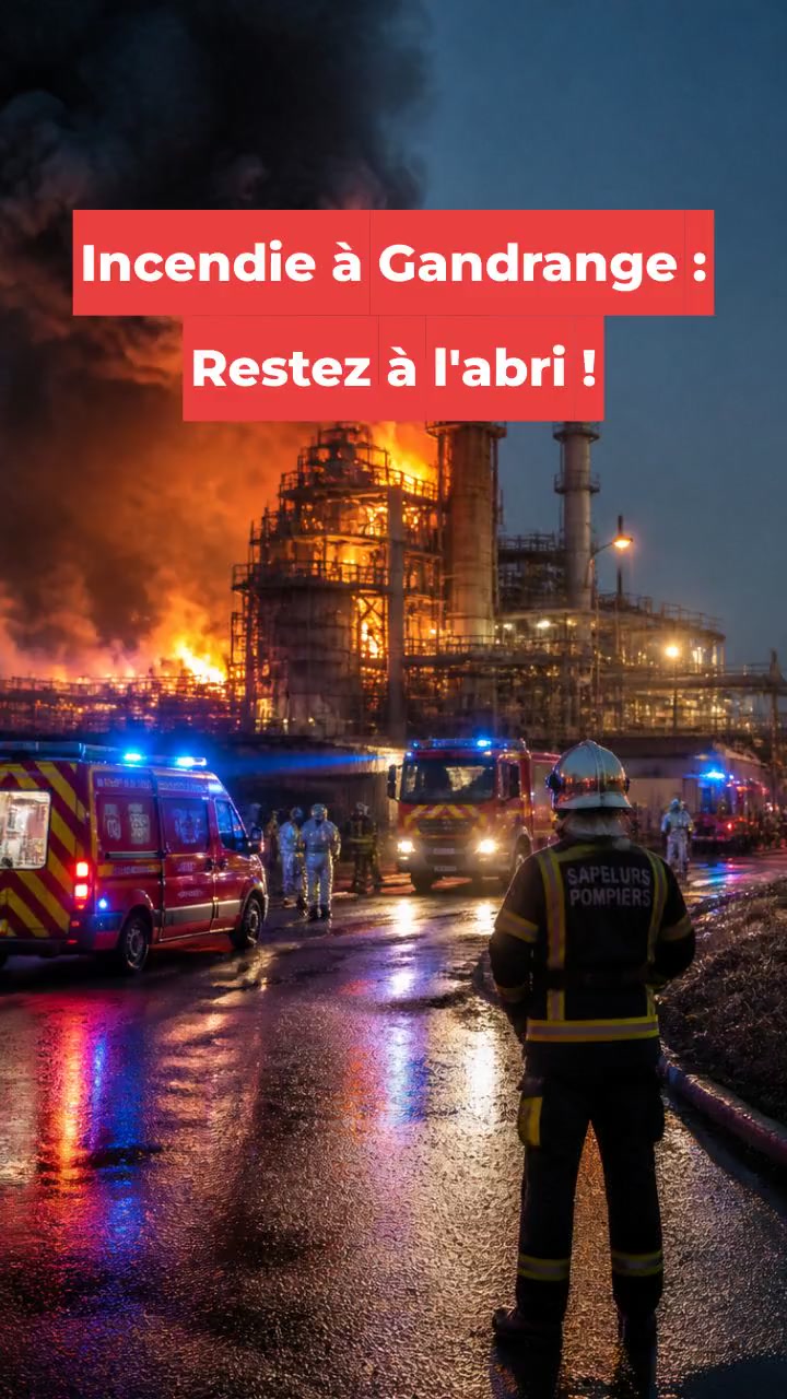 Incendie à Gandrange : Restez à l'abri !