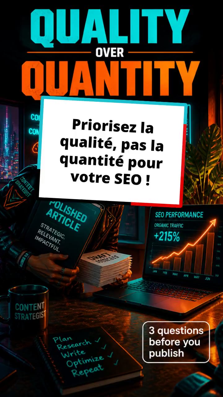 Priorisez la qualité, pas la quantité pour votre SEO !