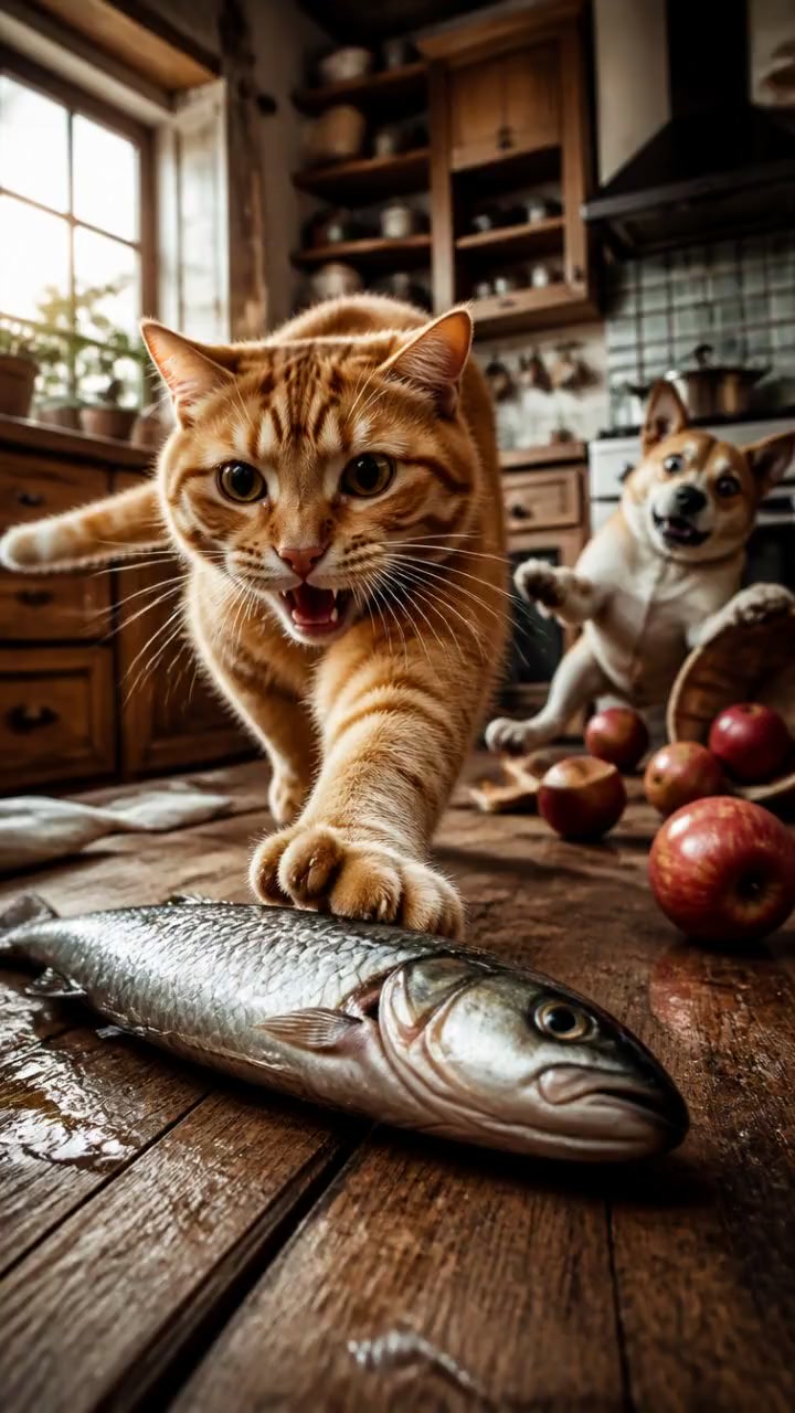 Cat vs. Dog: A Hilarious Fish Heist Gone Wrong!