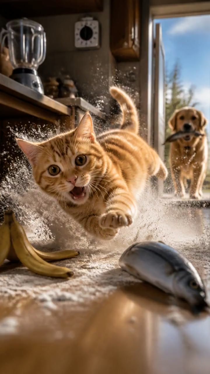 Cat vs. Fish: The Ultimate Kitchen Fiasco!