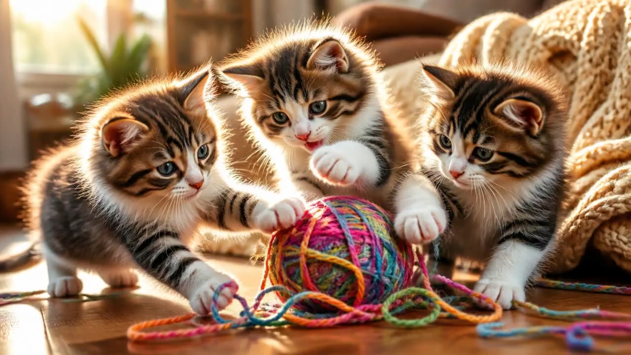 Kittens vs. Yarn: The Ultimate Playtime Showdown!