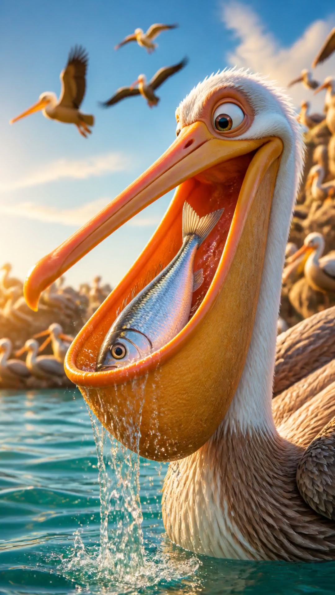Découvrez le pélican, le maître de la pêche !