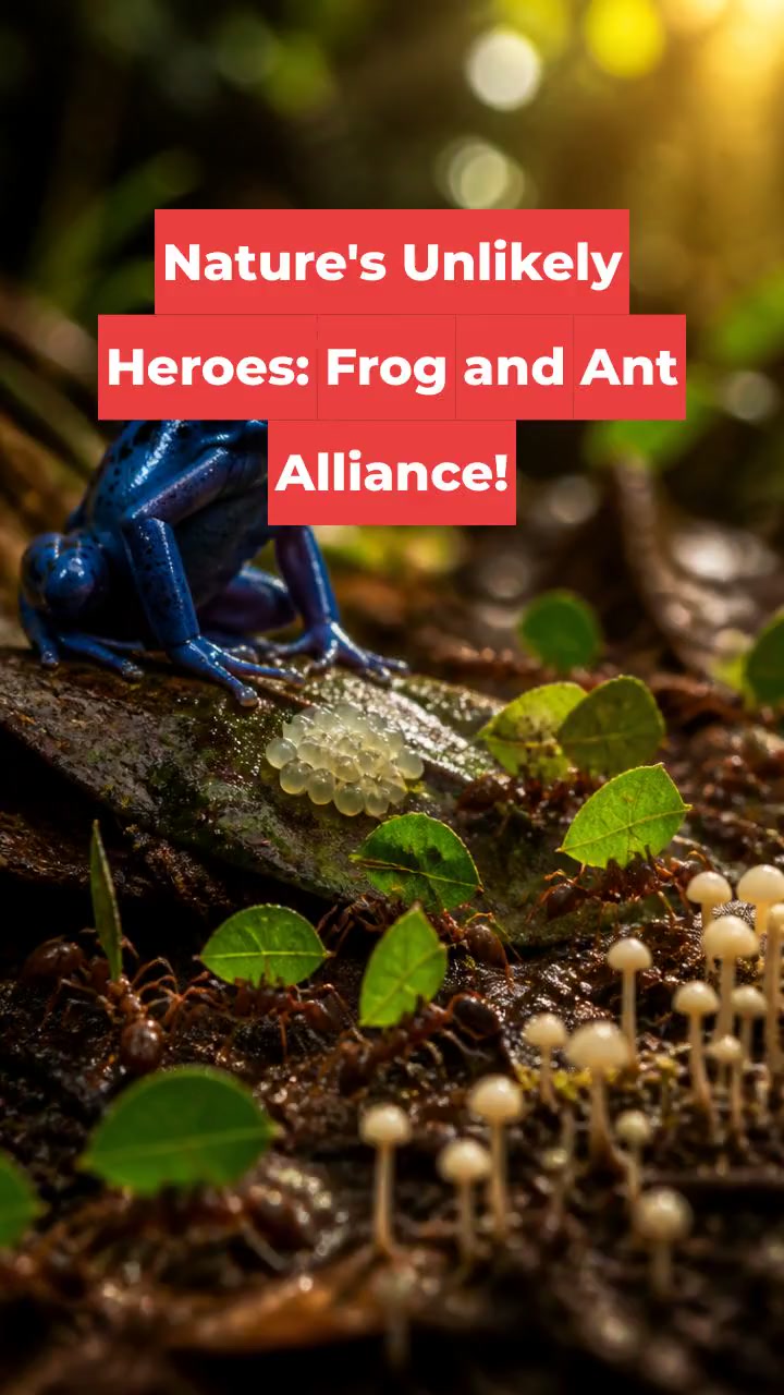 Nature's Unlikely Heroes: Frog and Ant Alliance!