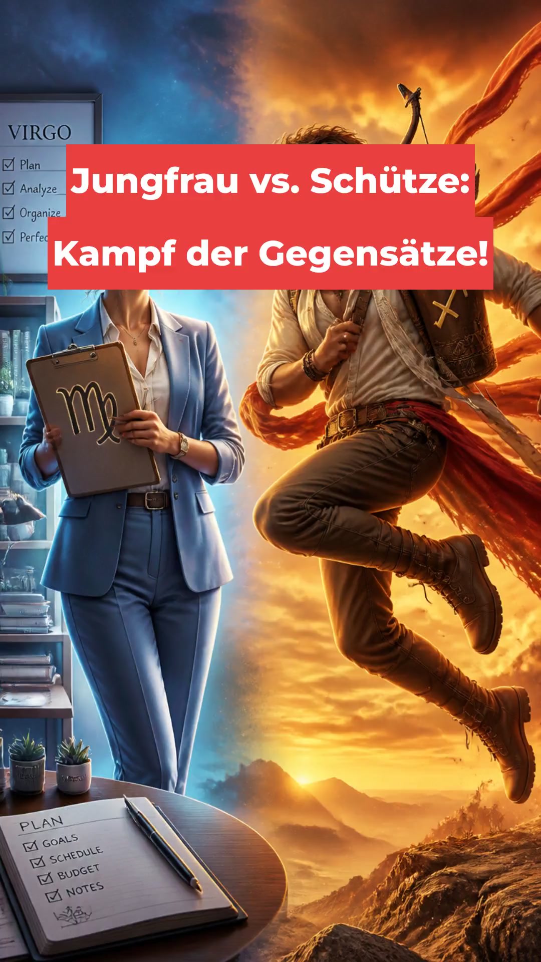 Jungfrau vs. Schütze: Kampf der Gegensätze!