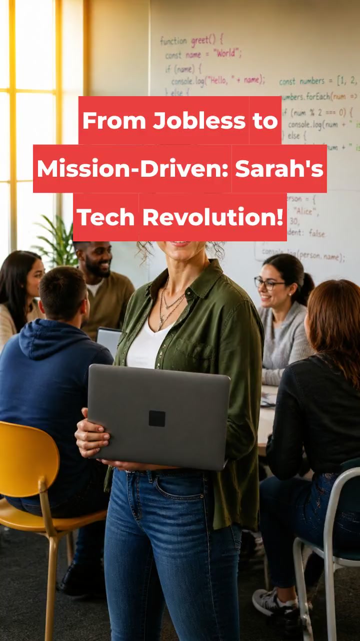 From Jobless to Mission-Driven: Sarah's Tech Revolution!