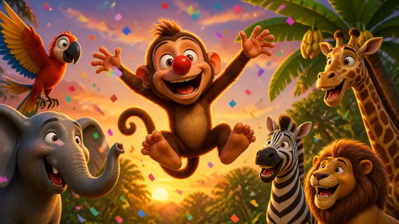 Le Petit Singe et son Nez Rouge Magique !
