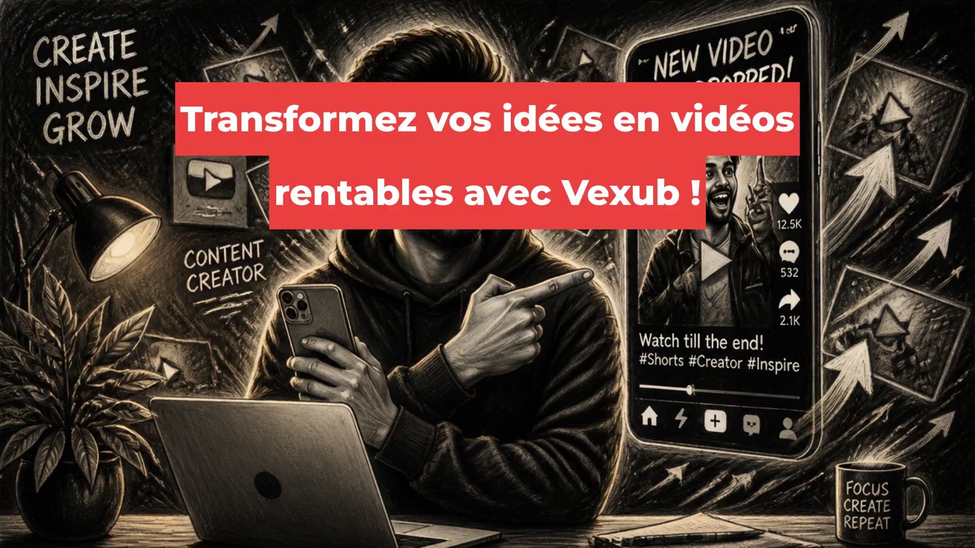 Transformez vos idées en vidéos rentables avec Vexub !