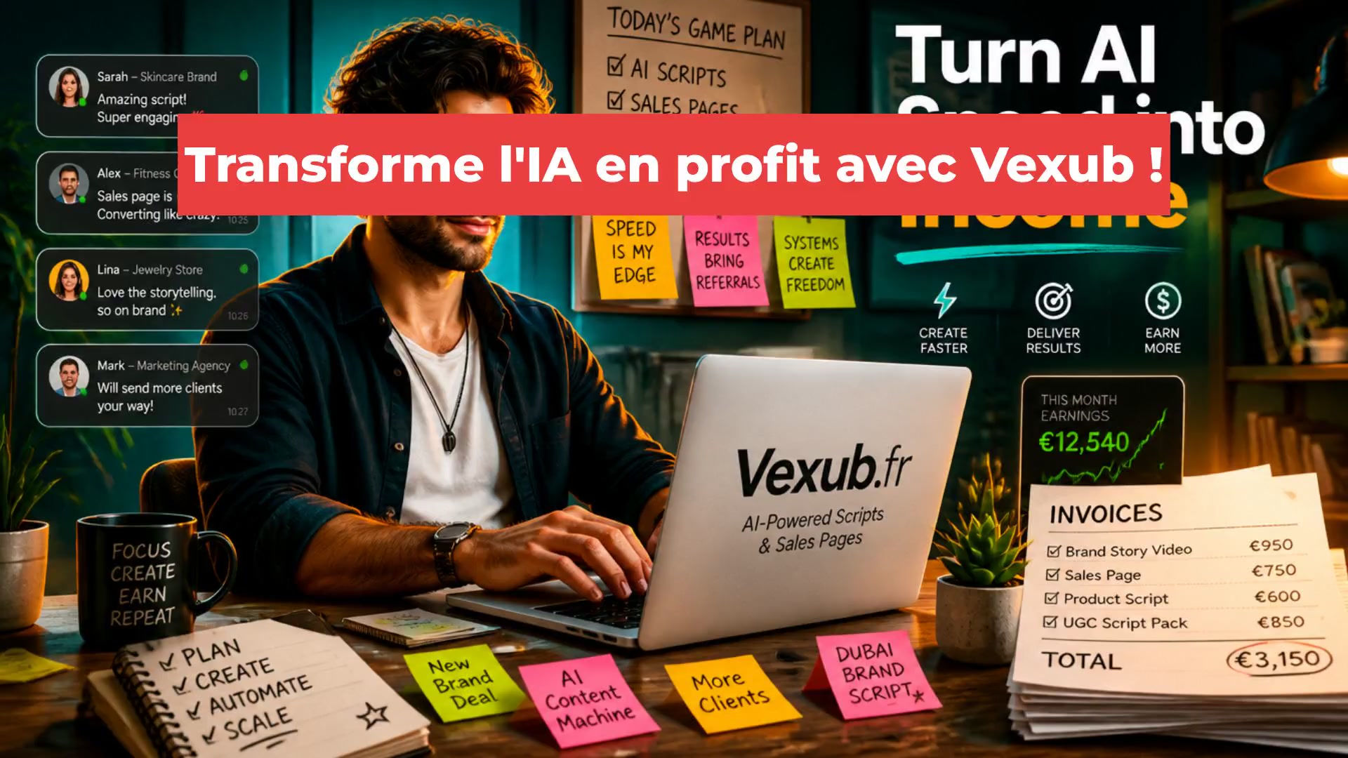 Transforme l'IA en profit avec Vexub !