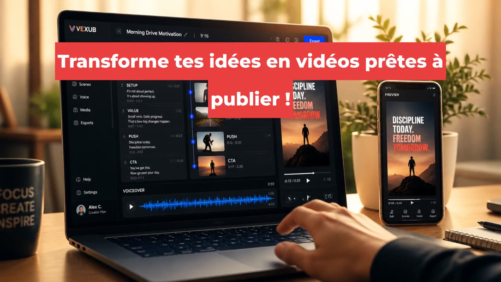 Transforme tes idées en vidéos prêtes à publier !