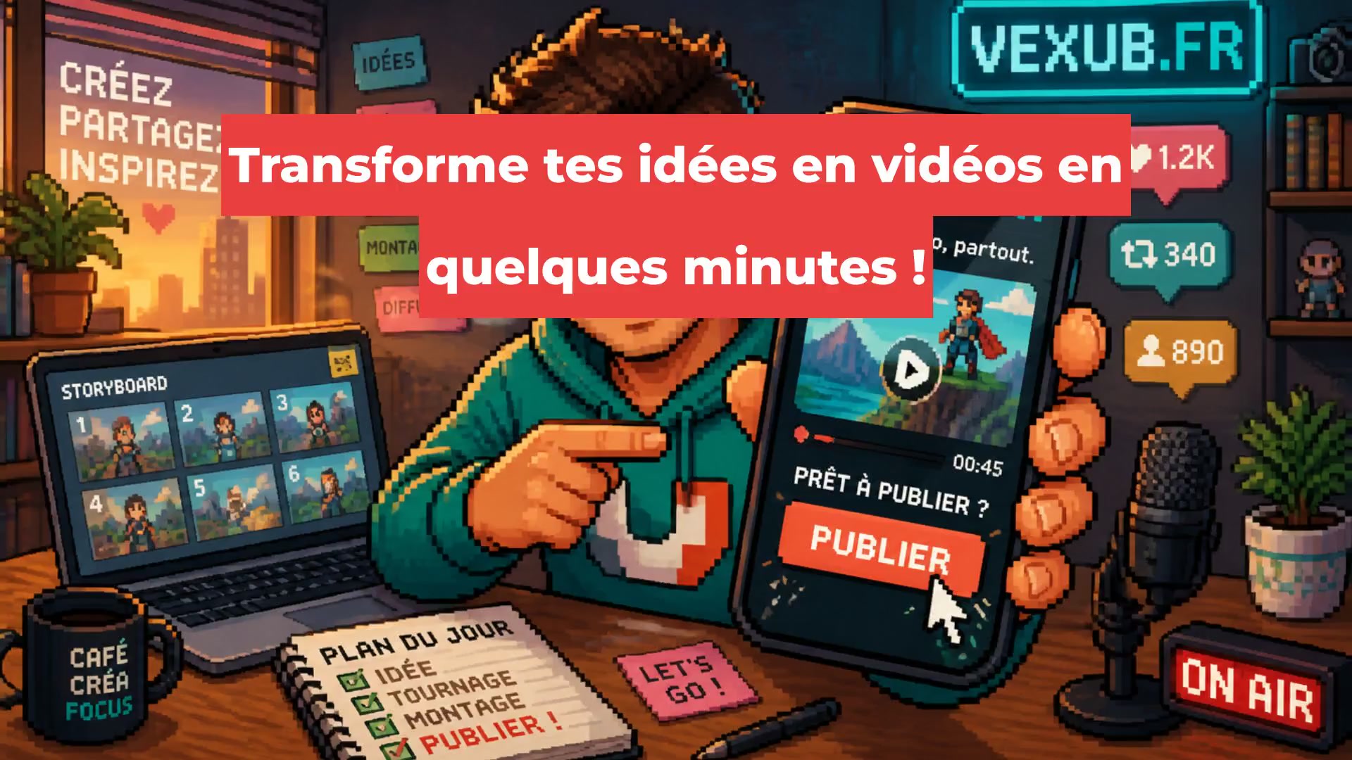 Transforme tes idées en vidéos en quelques minutes !