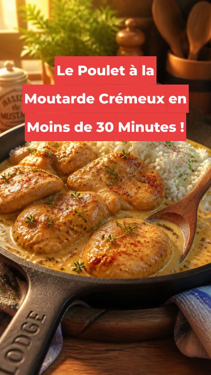Le Poulet à la Moutarde Crémeux en Moins de 30 Minutes !