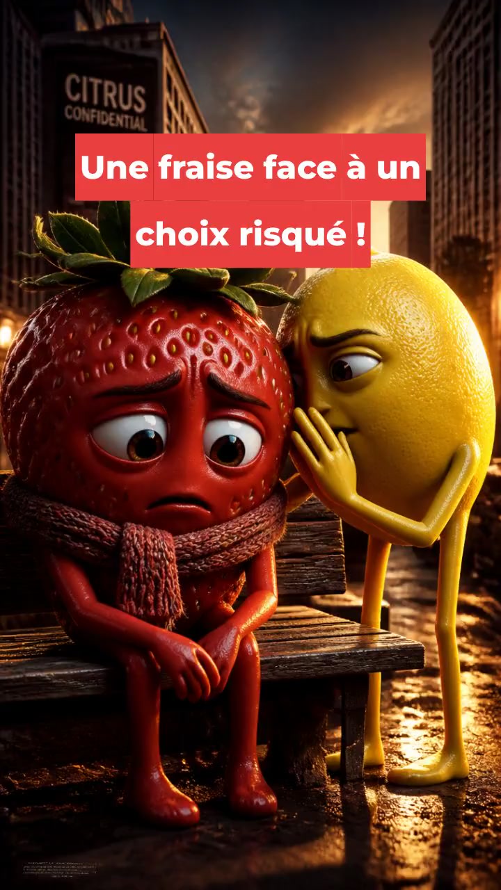 Une fraise face à un choix risqué !