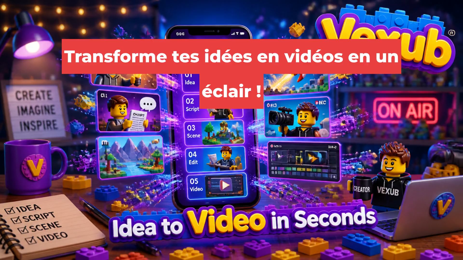 Transforme tes idées en vidéos en un éclair !