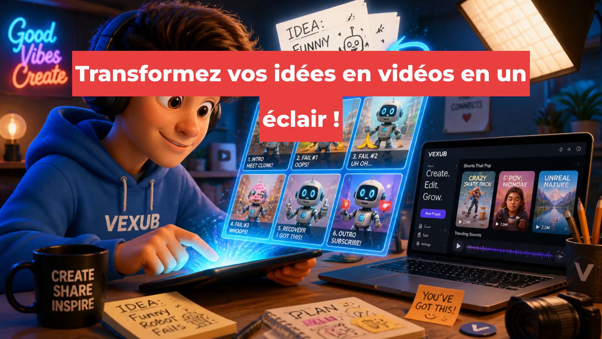 Transformez vos idées en vidéos en un éclair !