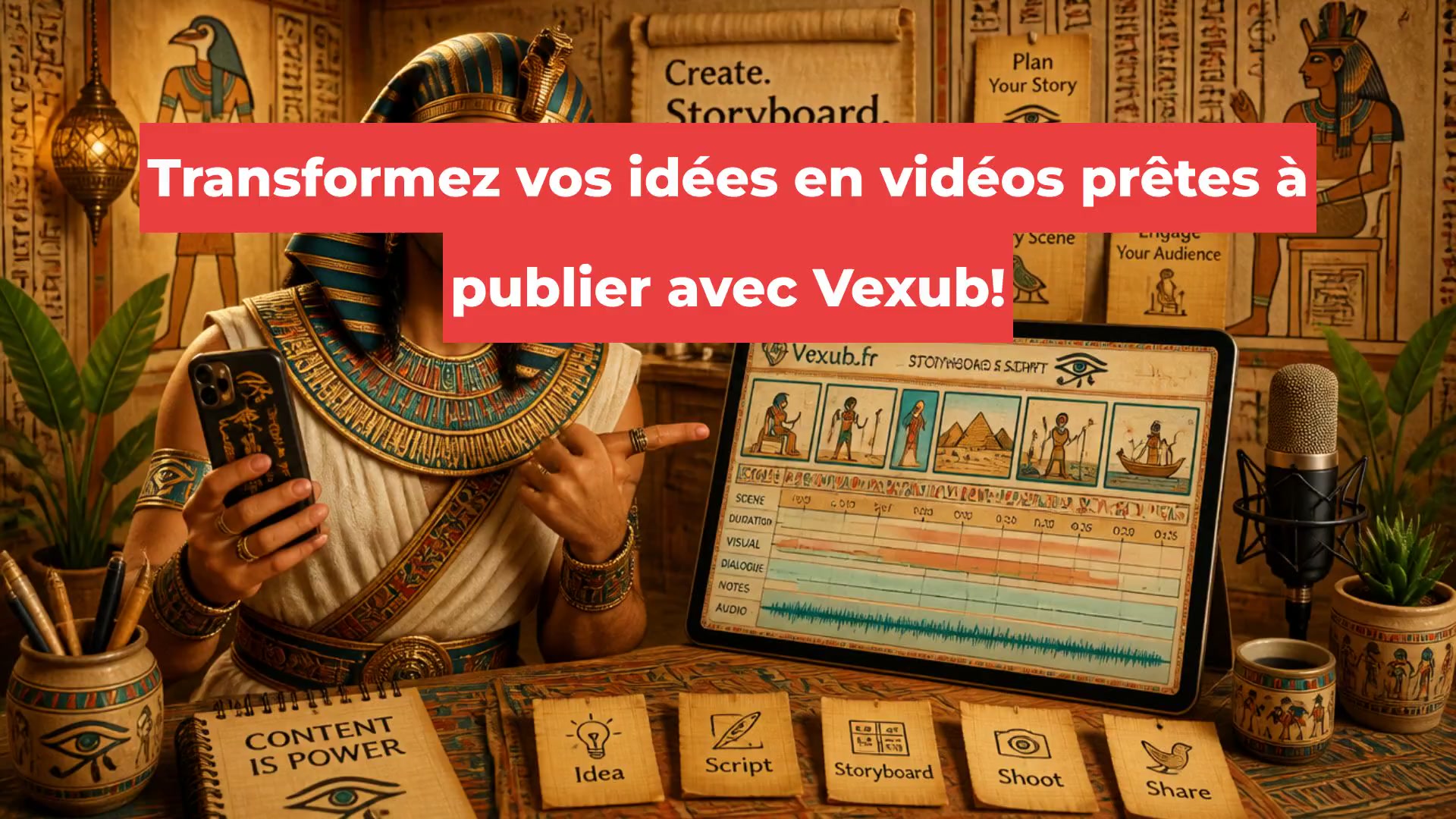 Transformez vos idées en vidéos prêtes à publier avec Vexub!