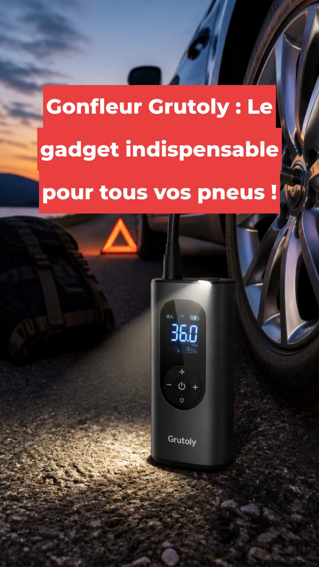 Gonfleur Grutoly : Le gadget indispensable pour tous vos pneus !