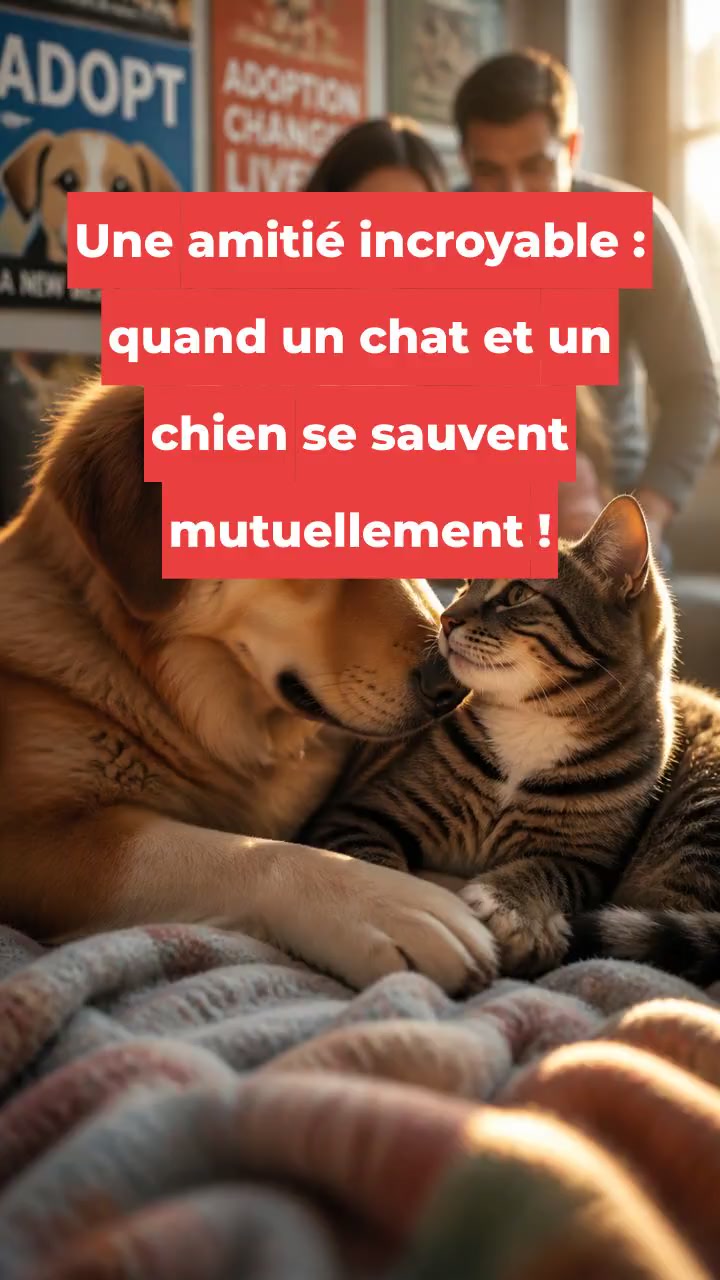 Une amitié incroyable : quand un chat et un chien se sauvent mutuellement !