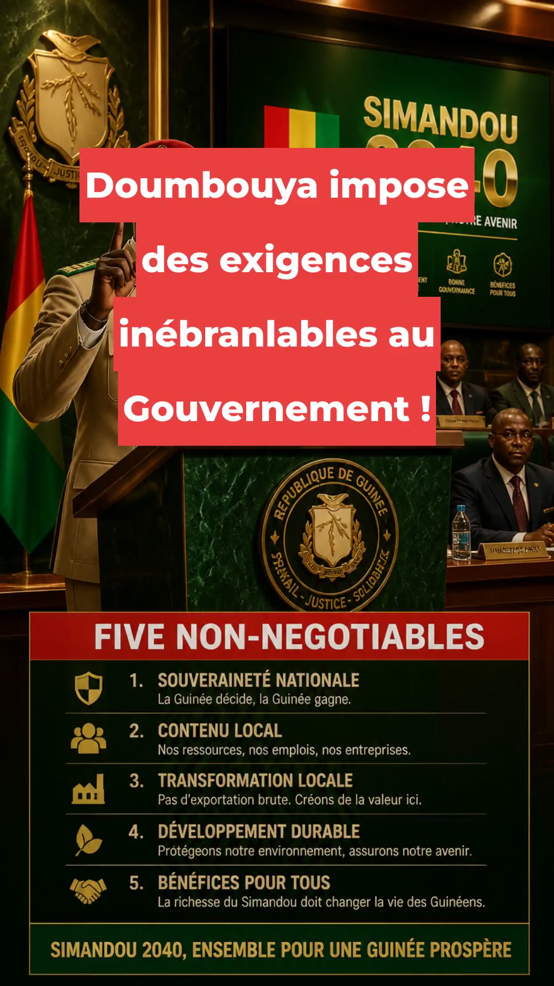 Doumbouya impose des exigences inébranlables au Gouvernement !