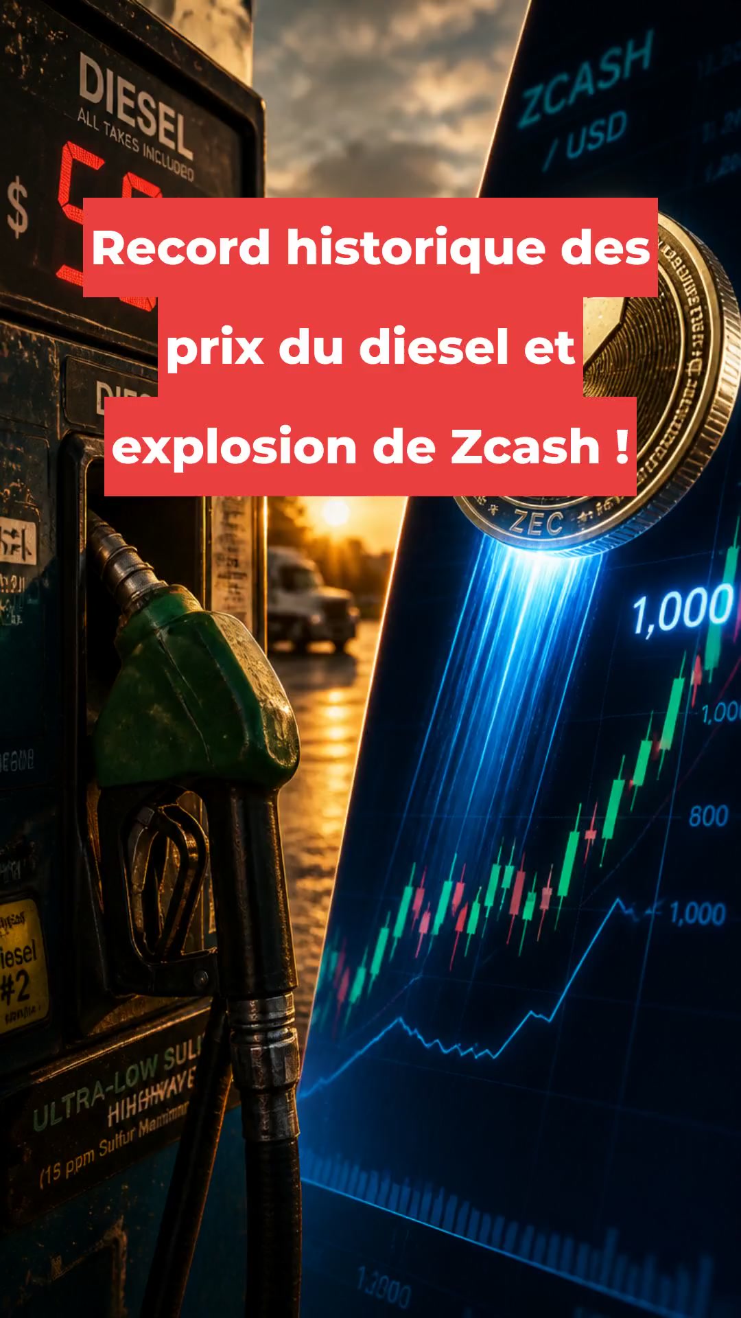 Record historique des prix du diesel et explosion de Zcash !