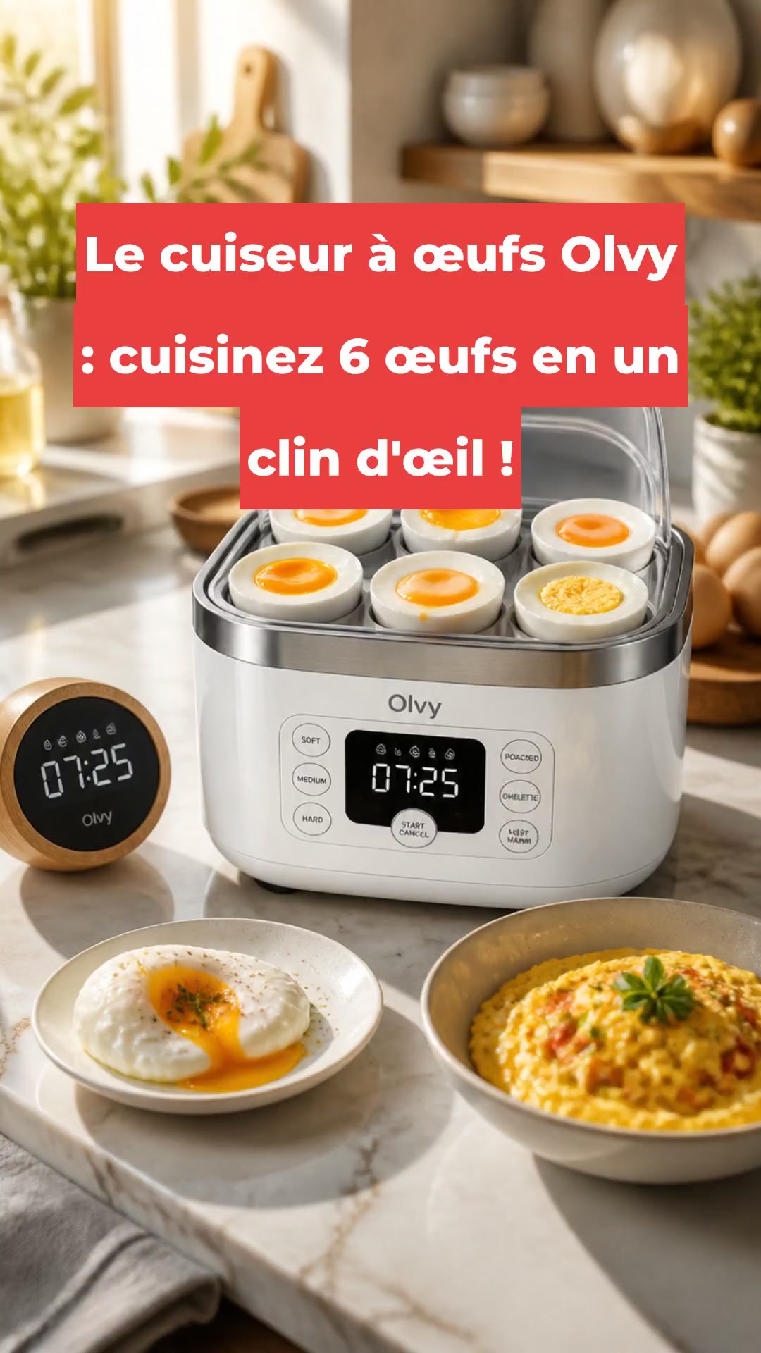 Le cuiseur à œufs Olvy : cuisinez 6 œufs en un clin d'œil !