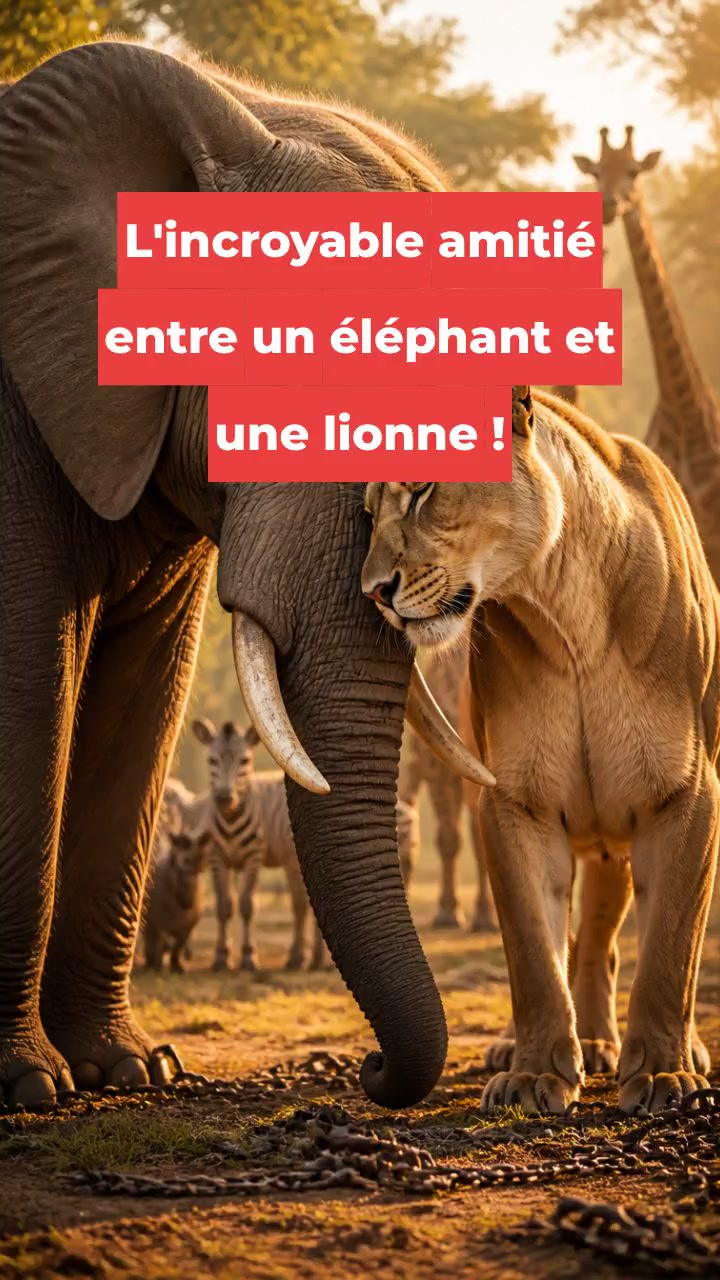 L'incroyable amitié entre un éléphant et une lionne !