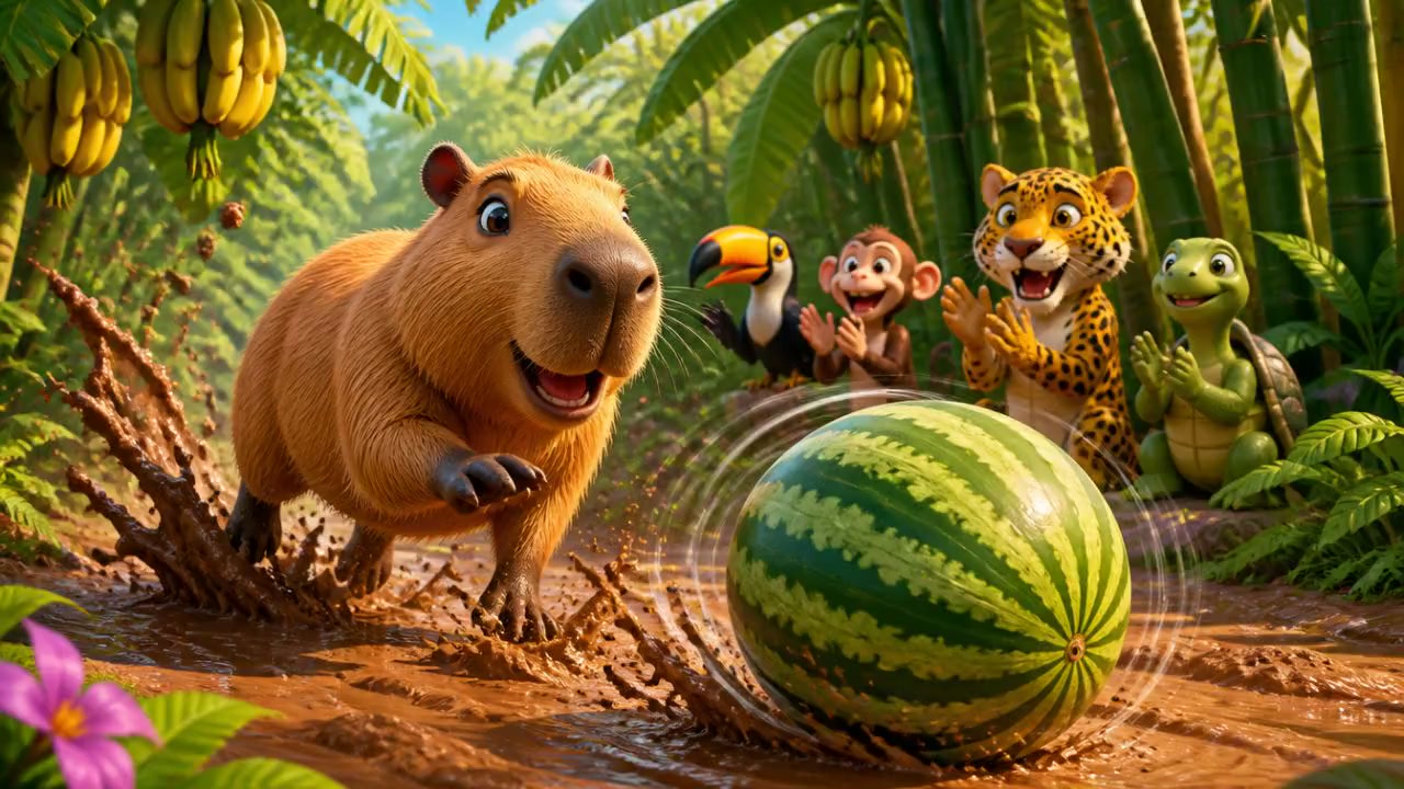 La folle aventure du capybara et de la pastèque !