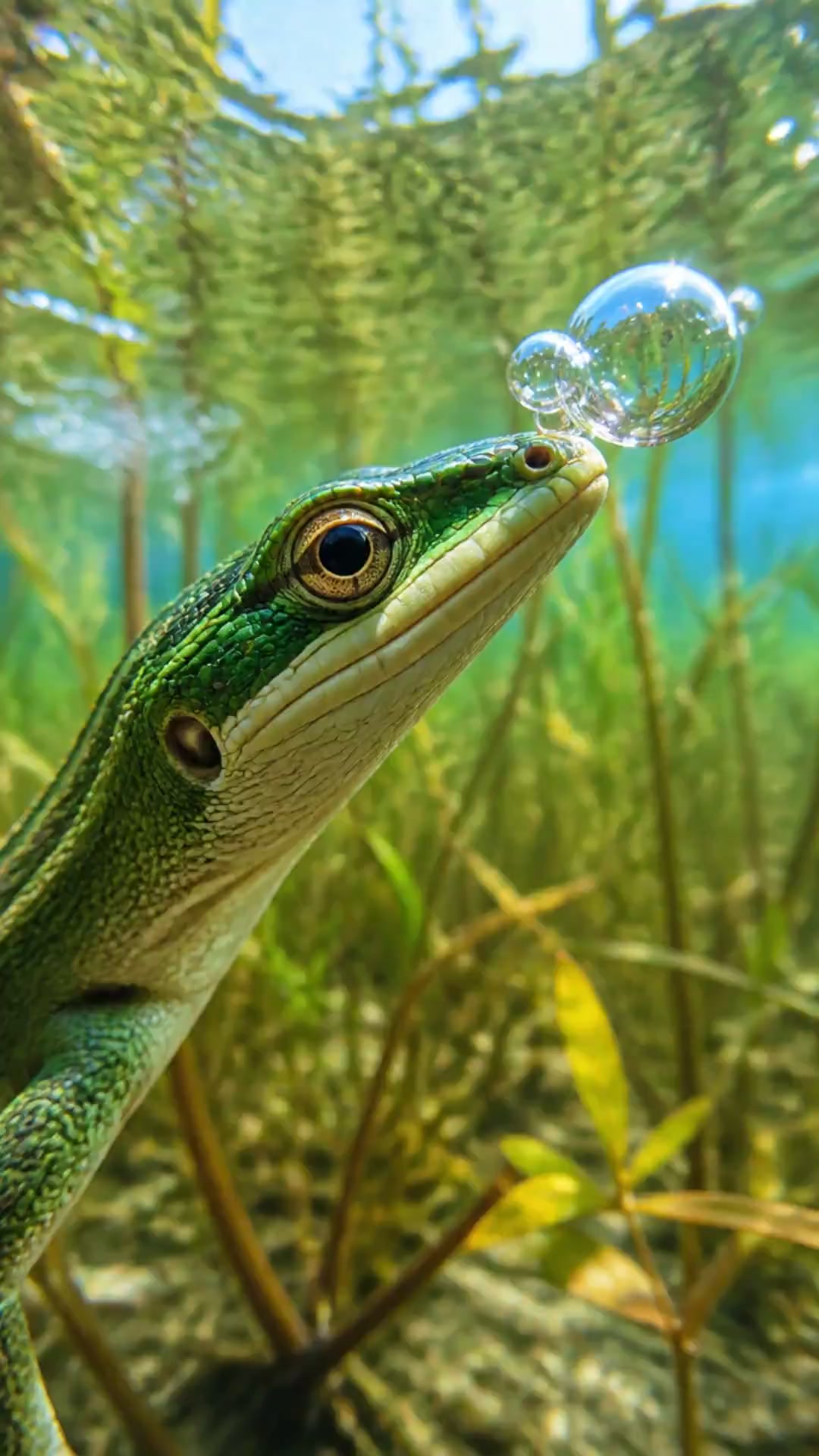 THIS LIZARD BREATHES FROM A BUBBLE?!